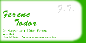 ferenc todor business card